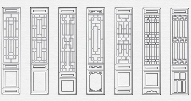 靖宇常用中式仿古花窗图案隔断设计图